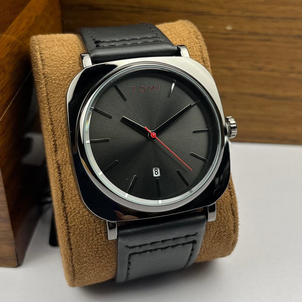 TOM T-084 Men's Watch Quartz Date Leather Strap