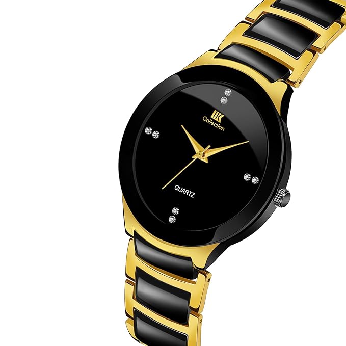 Round Shape Two Tone Couple Watch