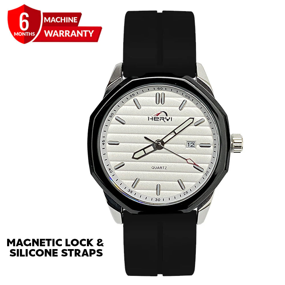 Heyri - Silicone Rubber Straps & Magnetic Lock Watch For Men