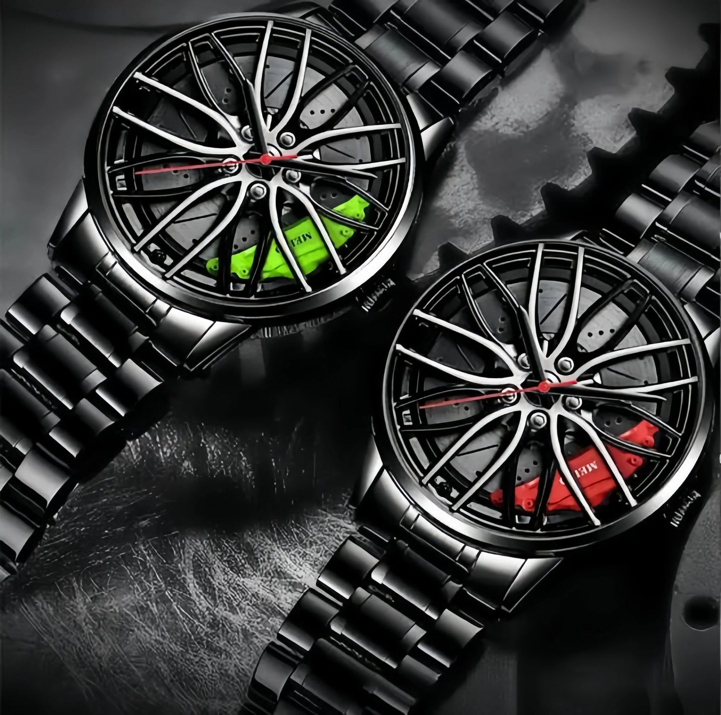 Limited Edition Rotating Alloy Wheel watch - Stainless Steel Chain